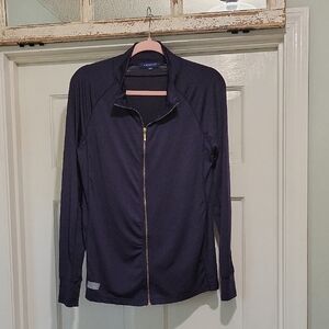 Simply Southern Dark Blue Women's Full-Zip Athletic Training Shirt Size M
